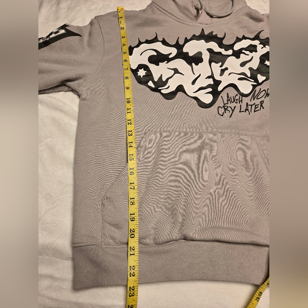 Asaali "Laugh Now Cry Later" Hoodi Sweater Color Grey Size XS - Picture 3 of 12
